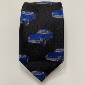 Robert Talbott Best of Class Blue Cars on Black 100% Silk Tie.